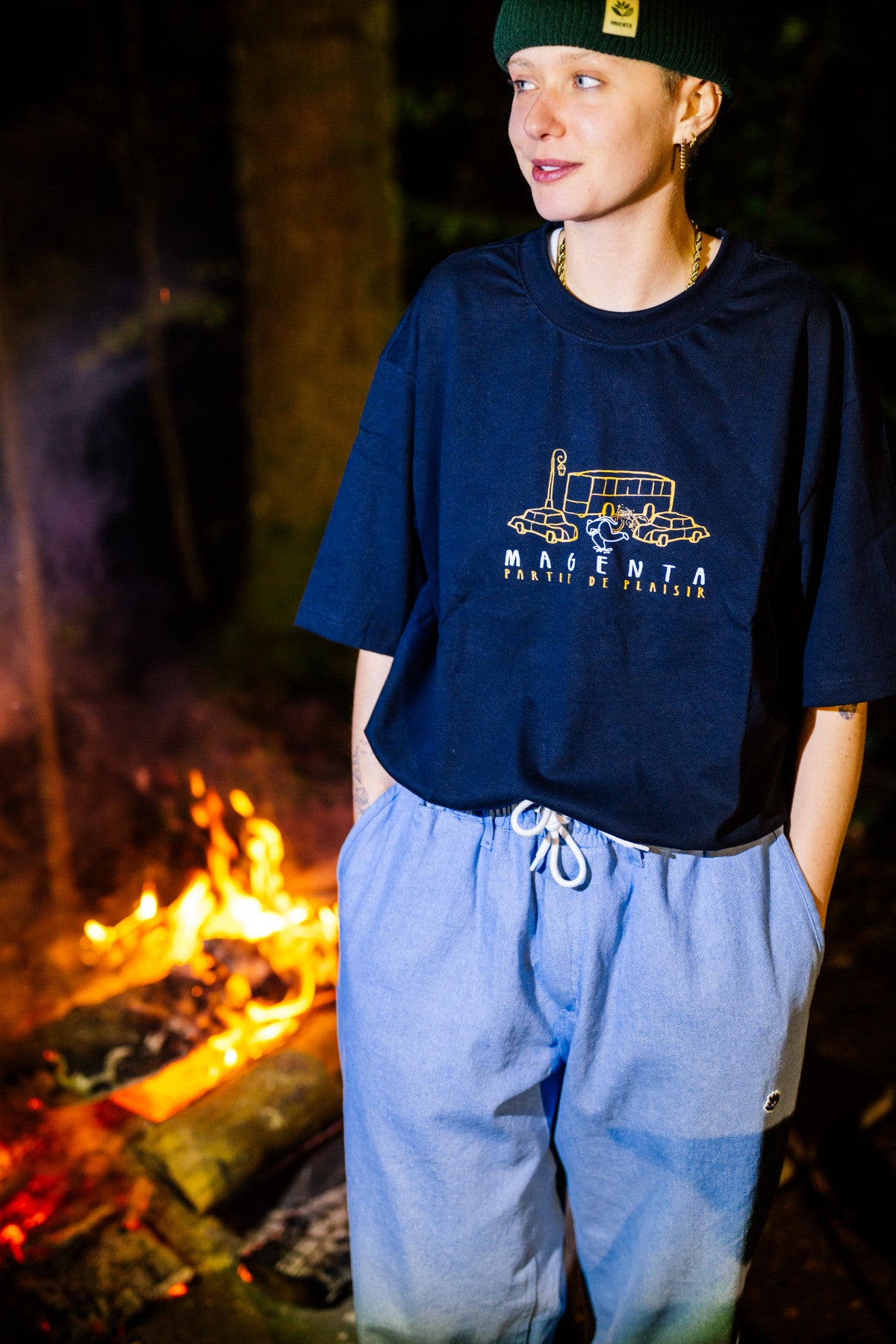 Magenta Plaisir Tee - Black