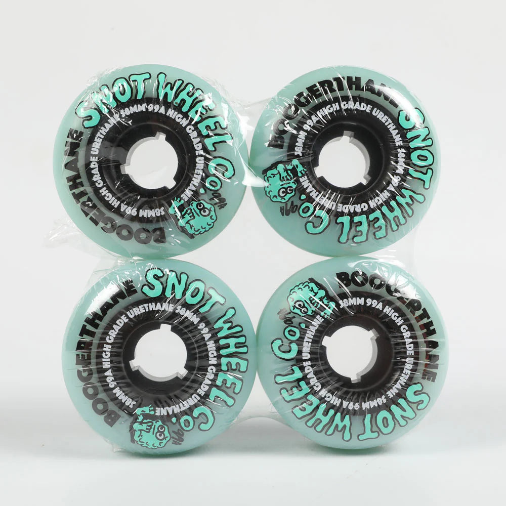 Snot Wheel Co 58mm 99A Team Skateboard Wheels - Pale Teal/Black Core