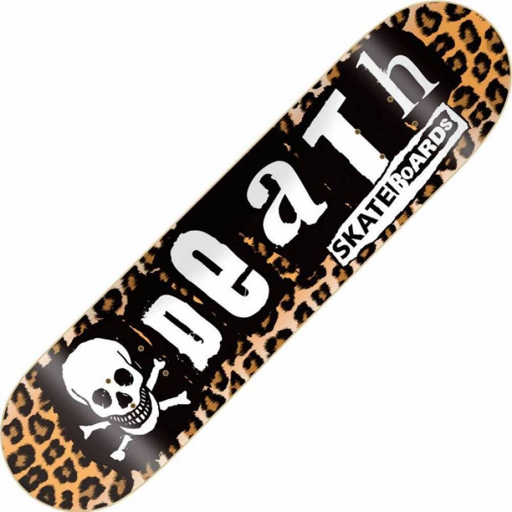 Death Skateboards Leopard Print Punk Skateboard Deck 8.25"