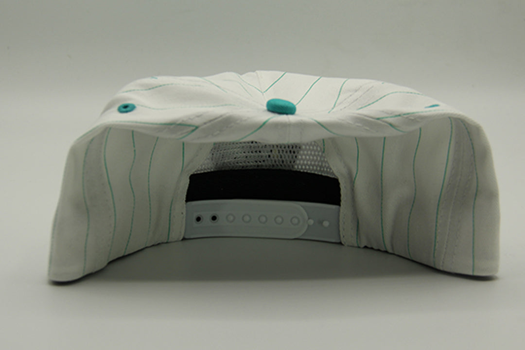 Snot Wheel Co. Pinstripe Snapback Cap - White