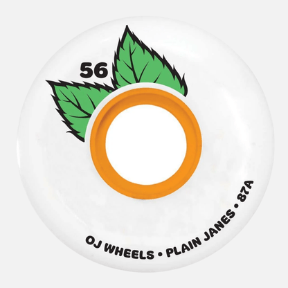OJ Plain Jane Keyframe Skateboard Wheels 87a White 54mm