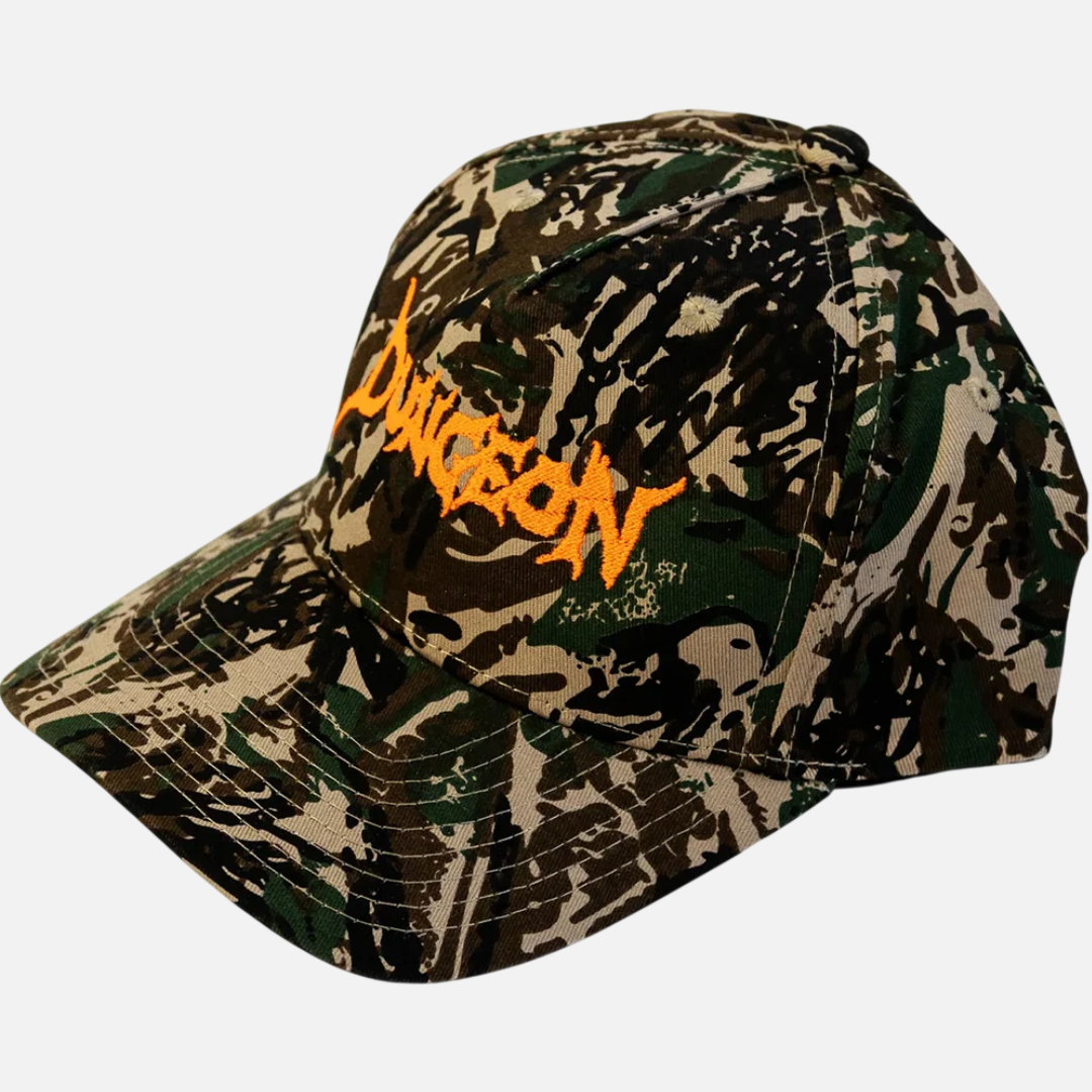 Dungeon Gateway Scrawl Canvas Cap Forest Camo/Neon Orange
