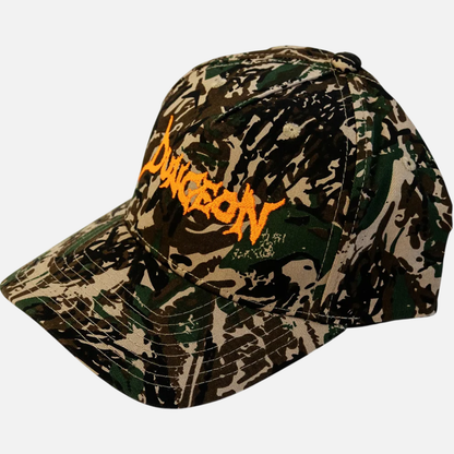 Dungeon Gateway Scrawl Canvas Cap Forest Camo/Neon Orange