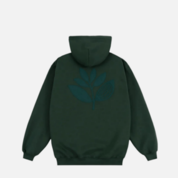 Magenta Patch Zipped Hoodie Green