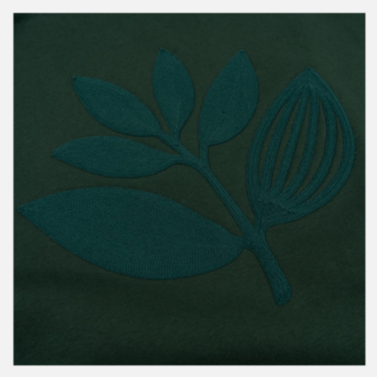 Magenta Patch Zipped Hoodie Green