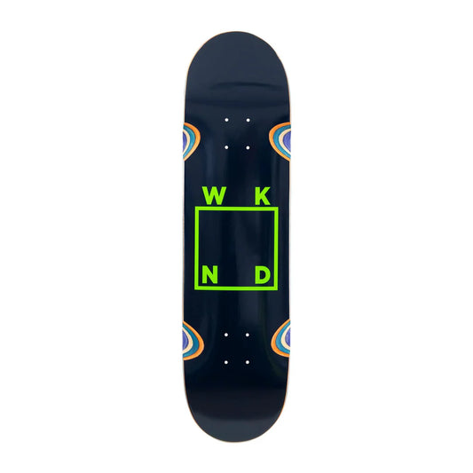 WKND Navy/Green Logo (Skateboard Wheels Wells) CS (Medium Concave) Skateboard Deck - 8.25"