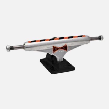 Skateboard truck with a visible brand logo on a white background