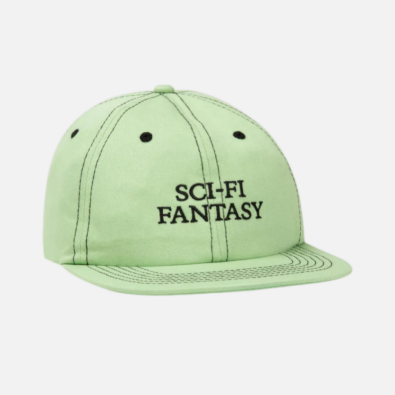 Light green cap with 'SCI-FI FANTASY' text on a white background