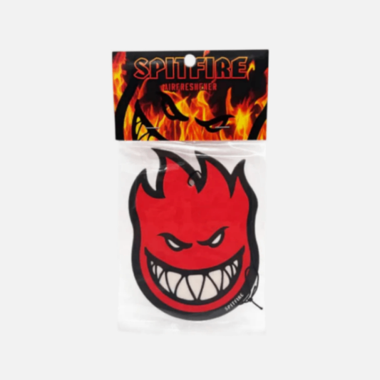 red flame logo with face, air freshener