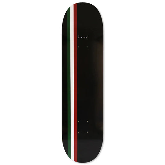 Stripe Deck - Black/Burgundy/White/Forest Skateboard Cafe  8.125"