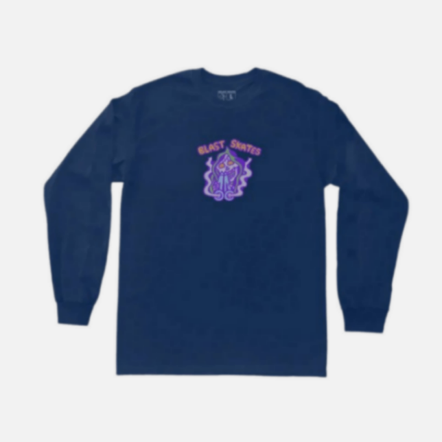 Pau Pau Pau Smoking - Long Sleeve T-Shirt - Navy