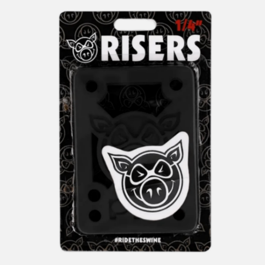 Pig Wheels 1/4" Hard Risers Black