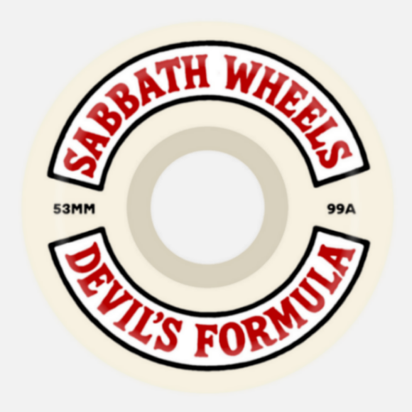 Sabbath Wheels - Rocker - 53mm OG Slim -Devil's Formula Wheel - 99a - White/Red