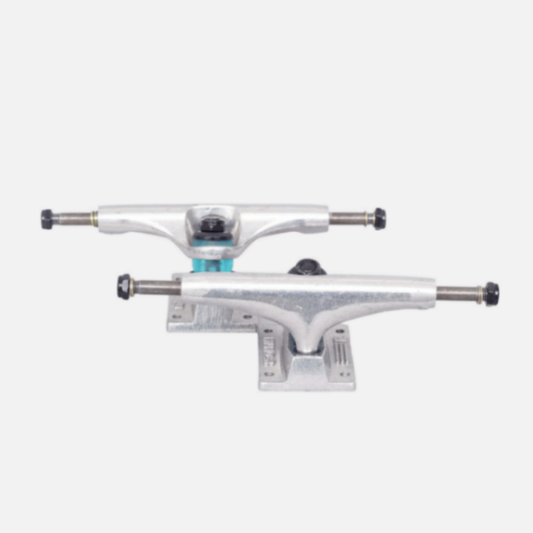 Skateboard truck assembly on a white background