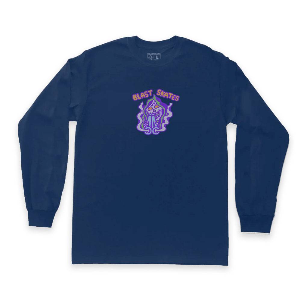 Pau Pau Pau Smoking - Long Sleeve T-Shirt - Navy