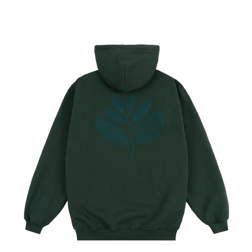 Magenta Patch Zipped Hoodie Green