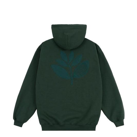 Magenta Patch Zipped Hoodie Green